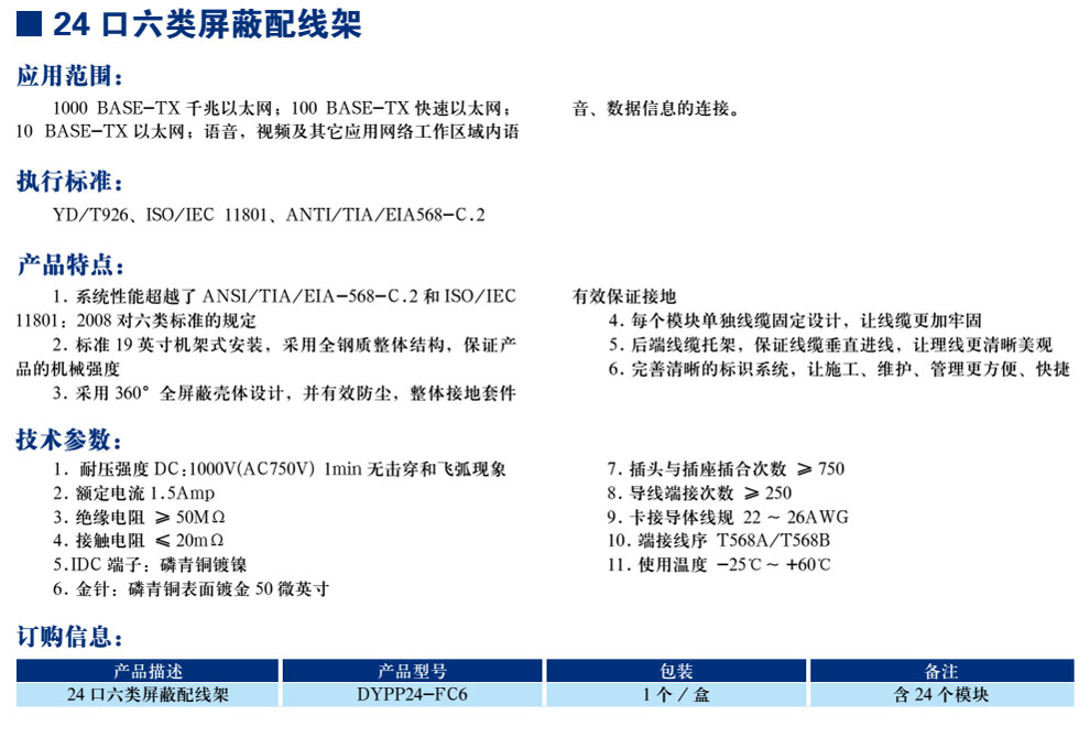 24口六類屏蔽配線架(圖1)